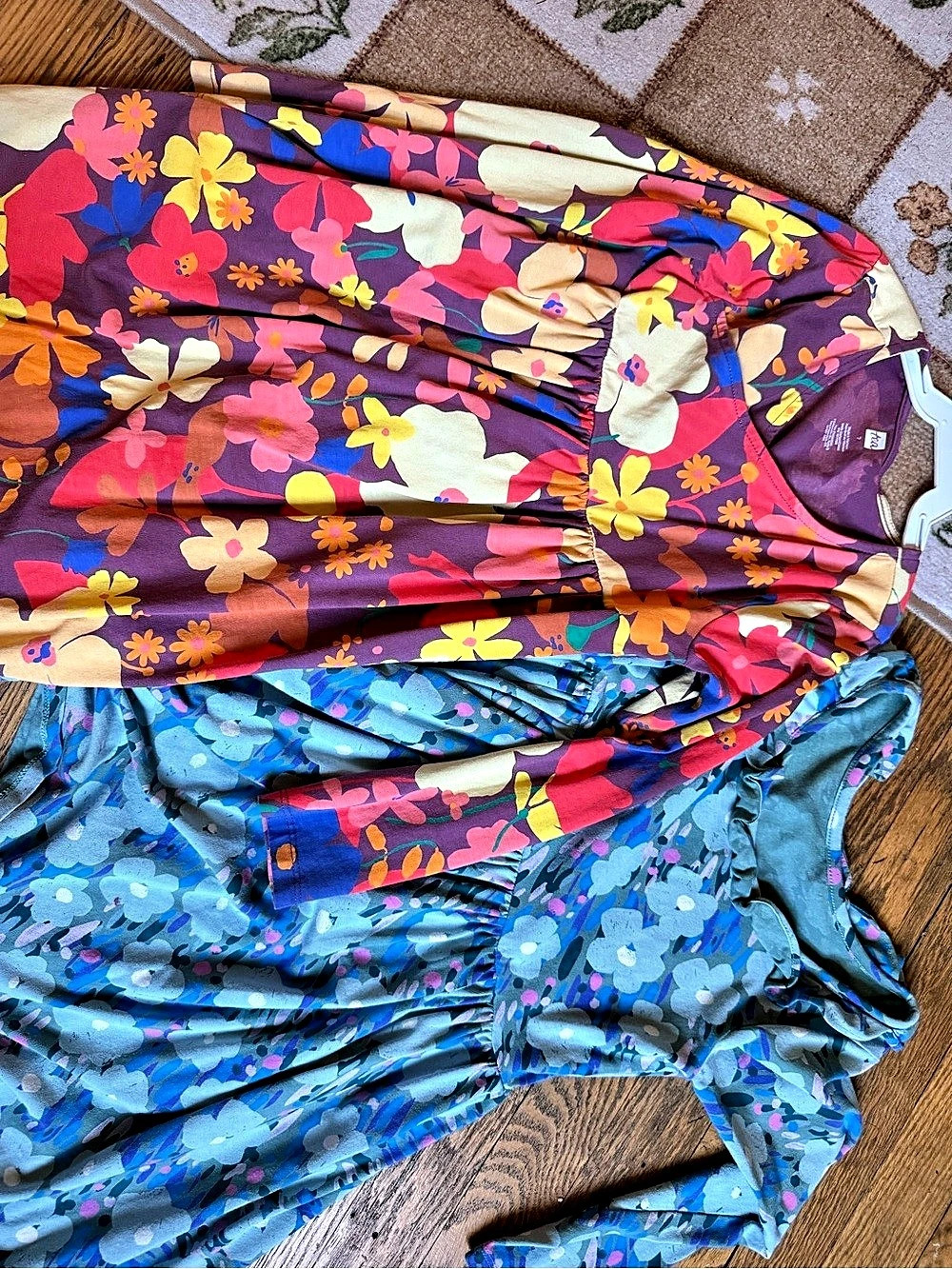 Tea Collection Floral midi Dresses in Blue & Pink